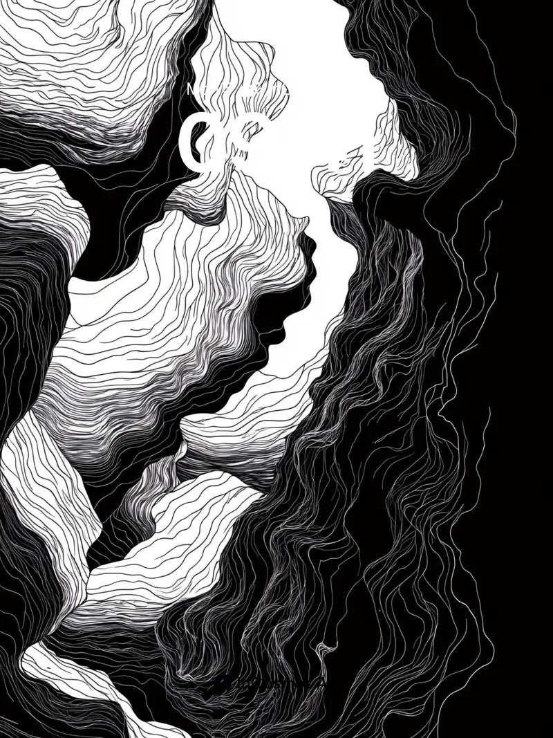 Echoing Canyon Wallpaper with Whispering Lines