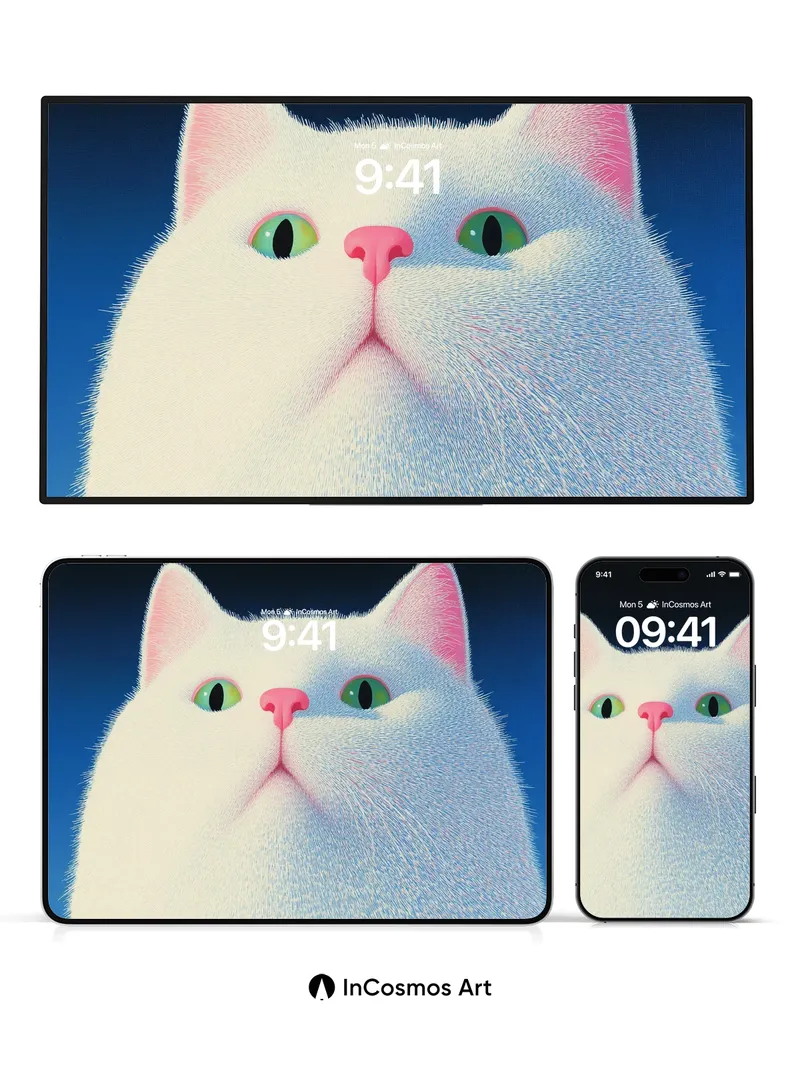 Serene Frost Wallpaper with Velvet Fur Touch