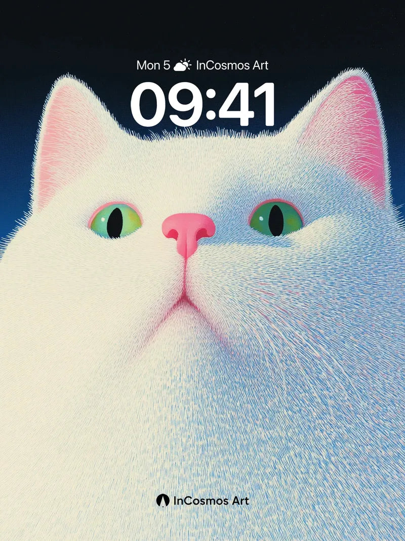 Serene Frost Wallpaper with Velvet Fur Touch