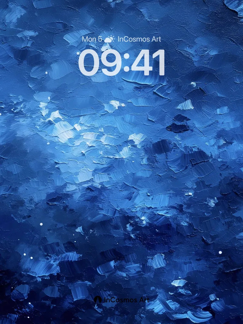 Midnight Tides Wallpaper with Starlit Brushstrokes wallpaper for iPhone, iPad & Mac