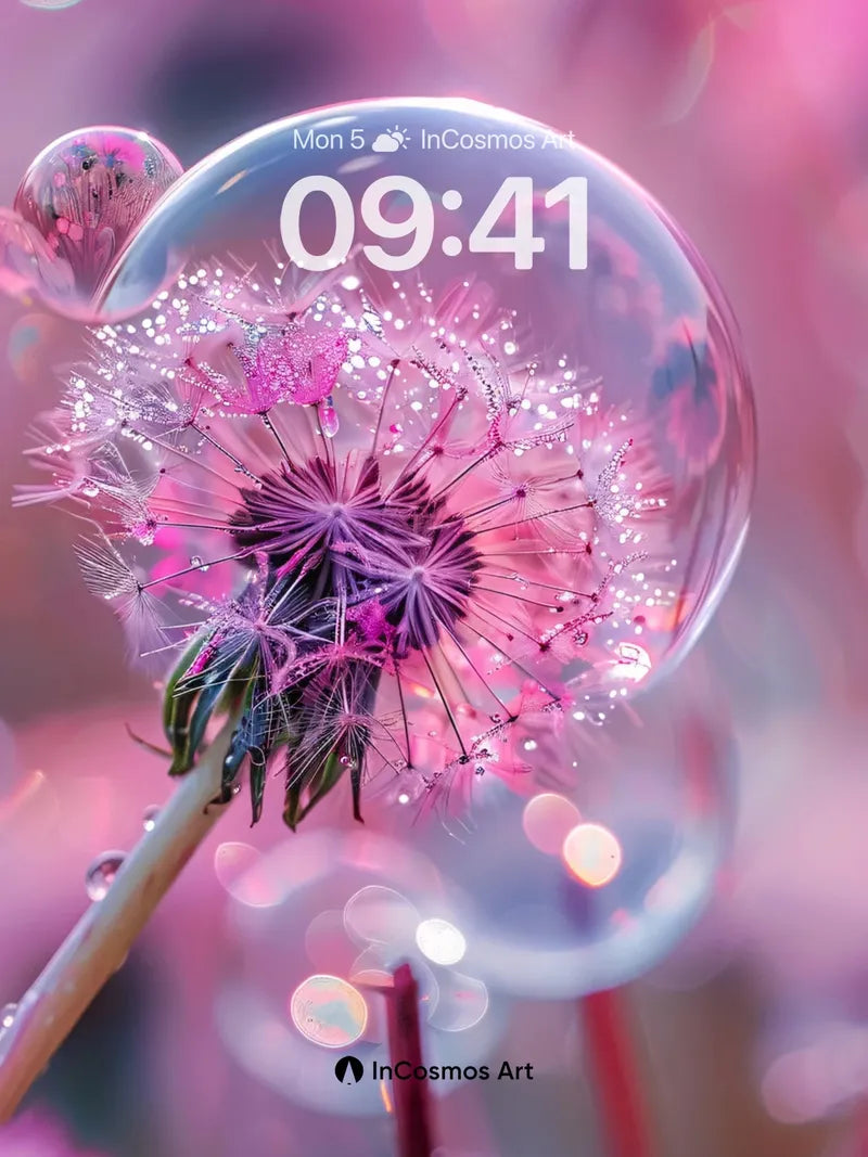 Whispering Bubble Wallpaper with Dandelion Dreams wallpaper for iPhone, iPad & Mac