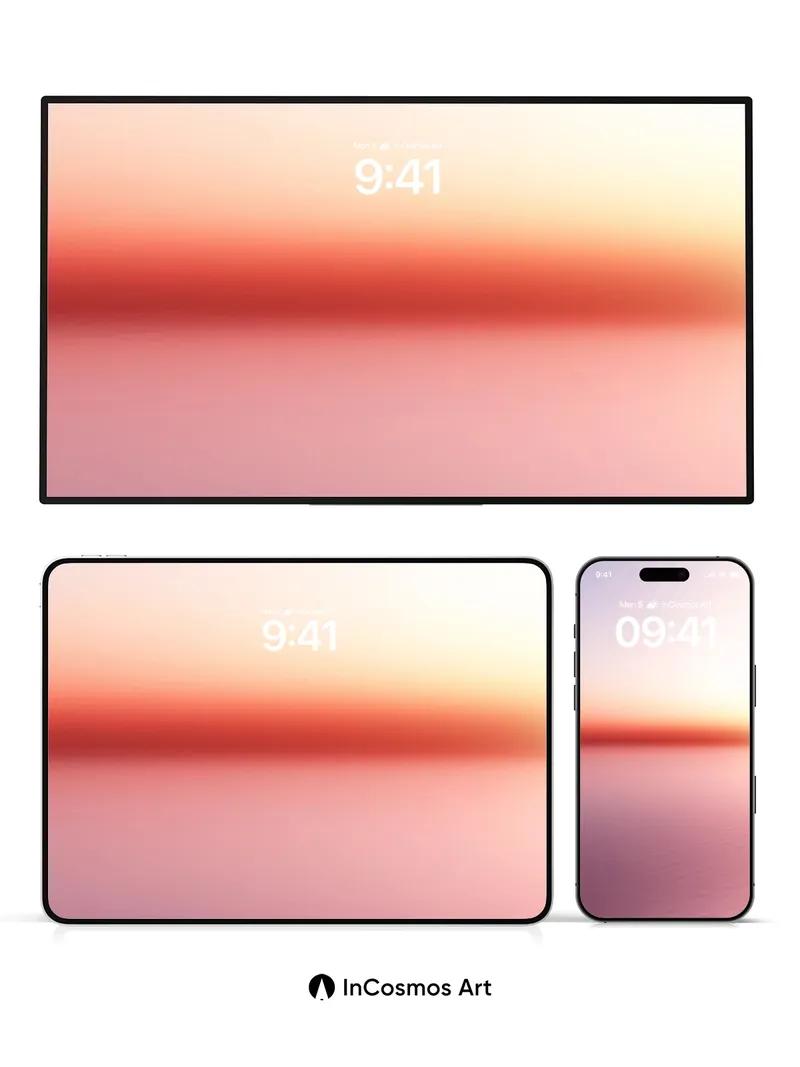 Crimson Horizon Wallpaper with Soft Light Gradient