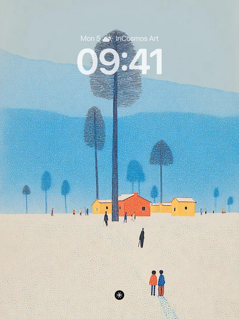 Serene Snowscape Minimalist Winter Wallpaper wallpaper for iPhone, iPad & Mac