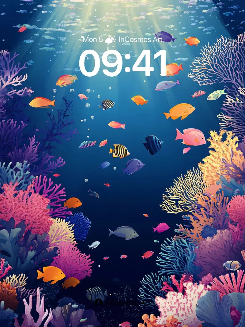 Luminous Reef Wallpaper with Sunbeam Whispers