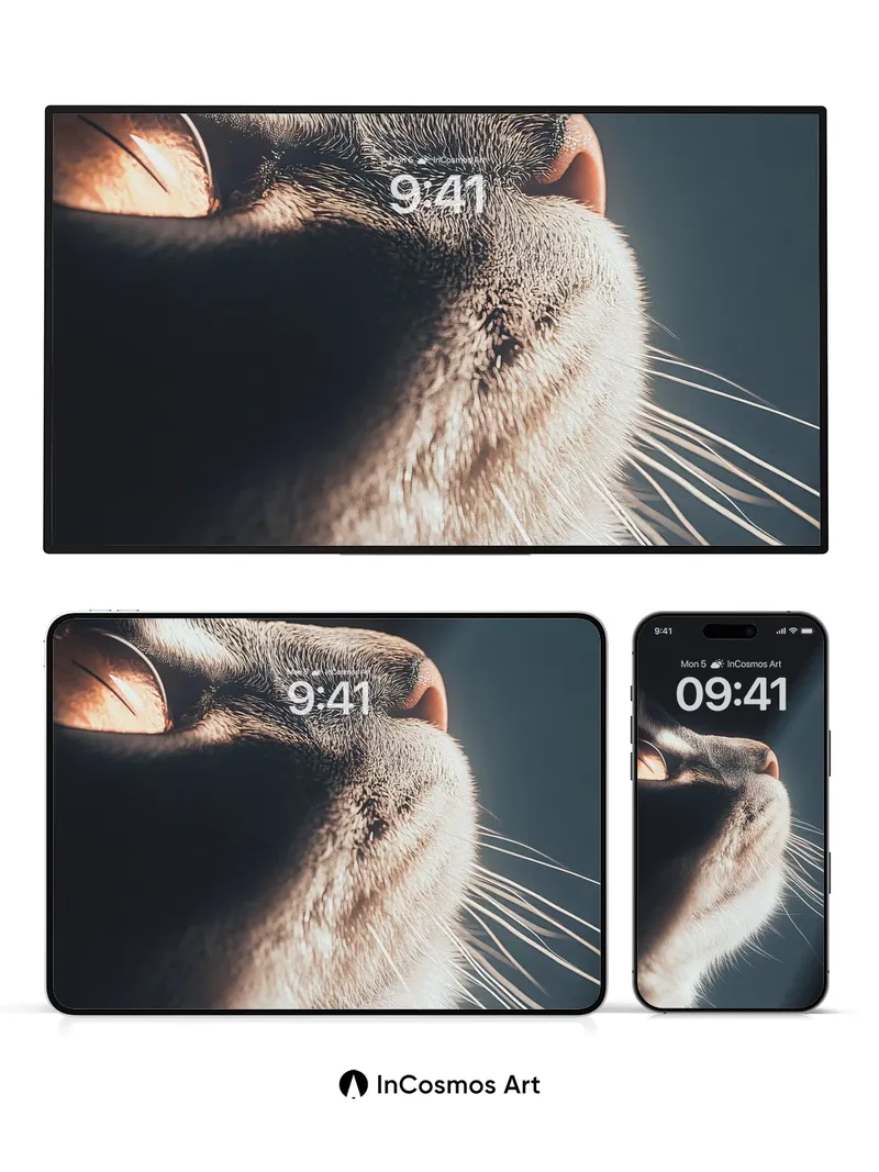 Silken Gaze Wallpaper with Sunlit Whiskers