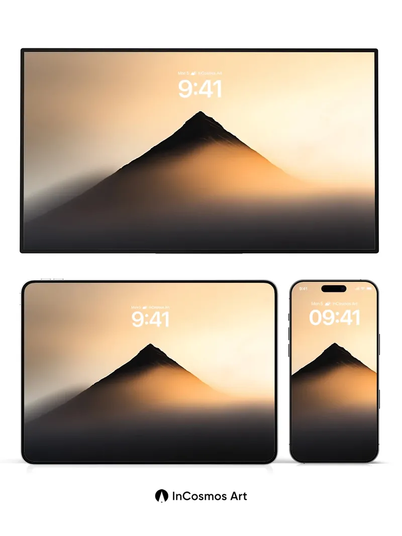 Serenity Peak Wallpaper with Golden Haze