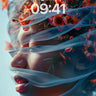 Veiled Bloom Wallpaper with Floating Petals wallpaper for iPhone, iPad & Mac