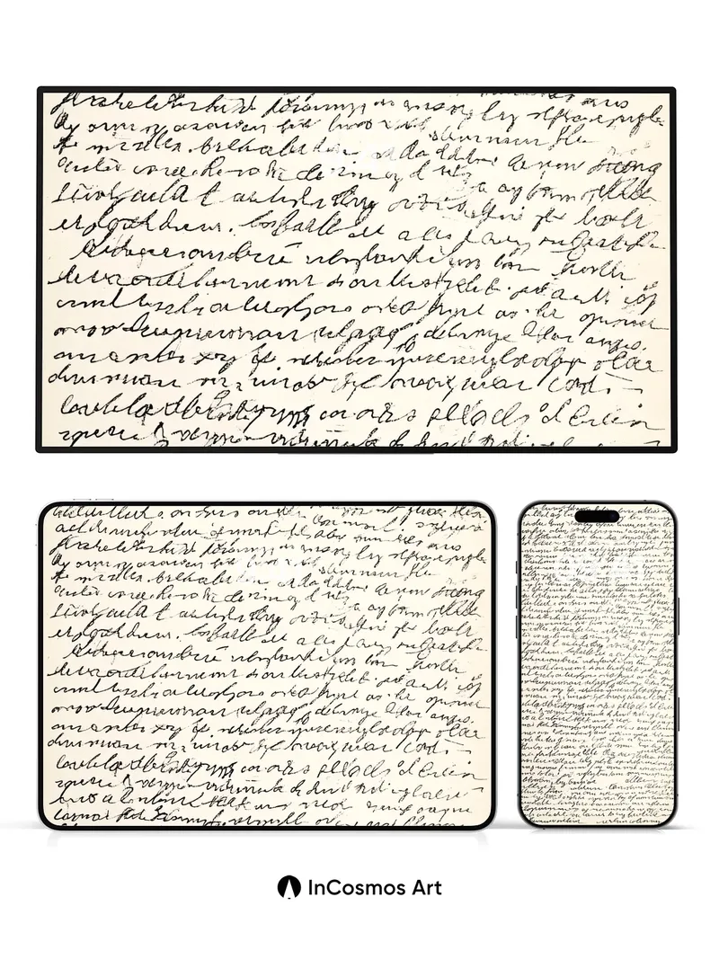 Inkwell Whispers Wallpaper with Cursive Echoes