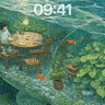 Aquatic Serenity Wallpaper with Hidden Fish wallpaper for iPhone, iPad & Mac