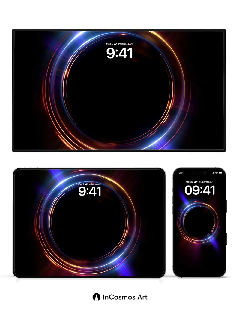 Neon Vortex Wallpaper with Cosmic Pulse