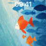 Serenity Swirl Wallpaper with Orange Fish Escape wallpaper for iPhone, iPad & Mac
