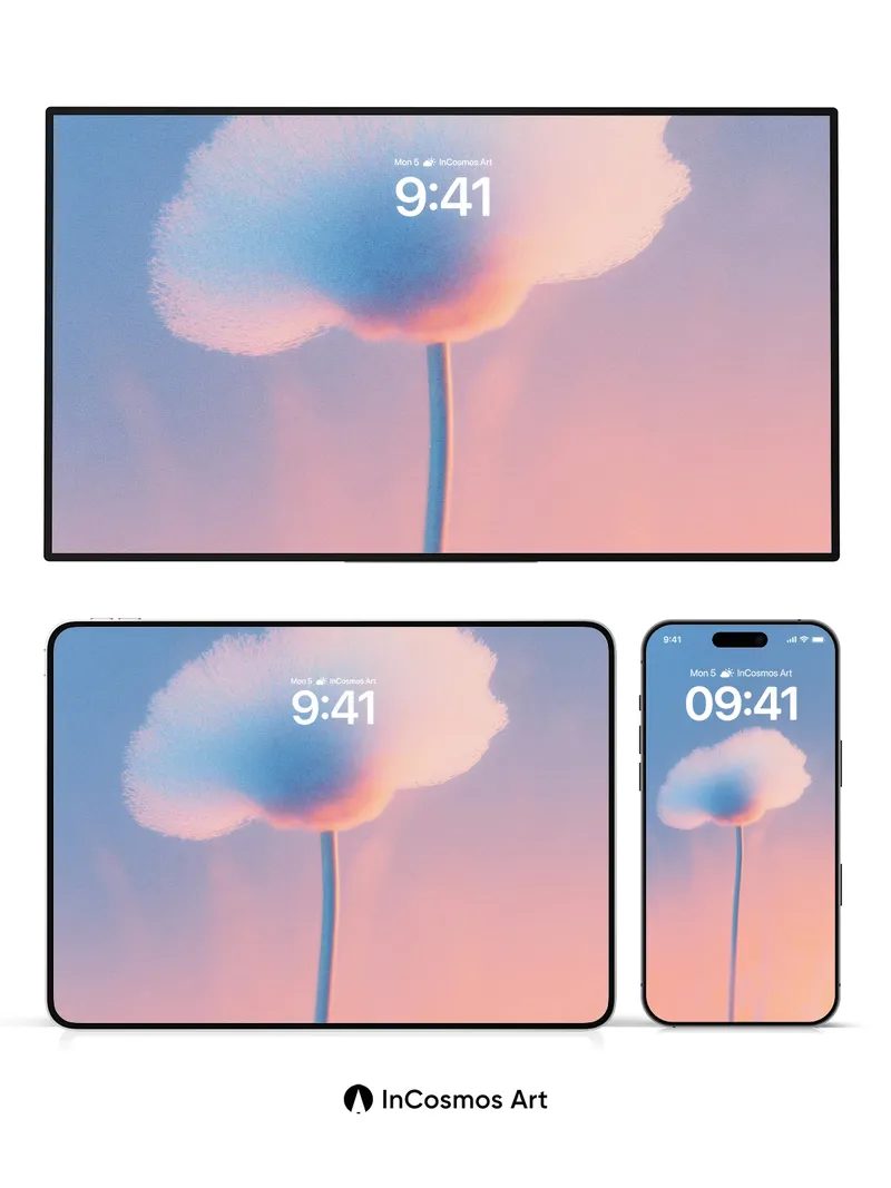 Serenity Cloud Wallpaper with Ethereal Stem