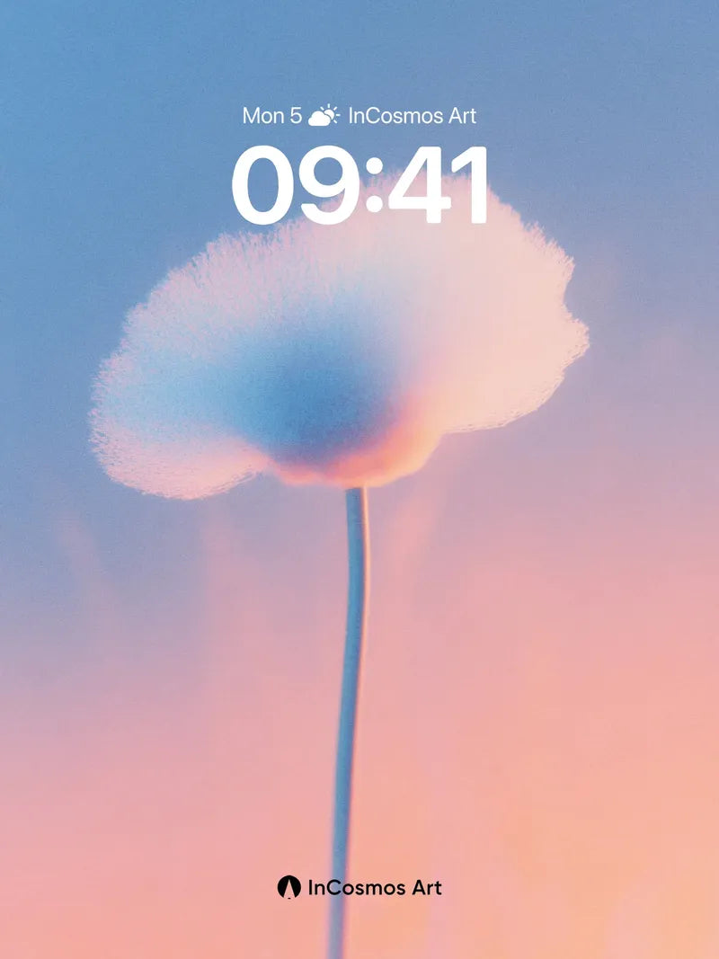 Serenity Cloud Wallpaper with Ethereal Stem