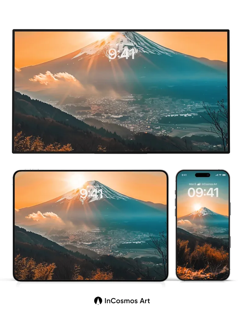 Golden Hush Wallpaper with Sun-Crowned Peak