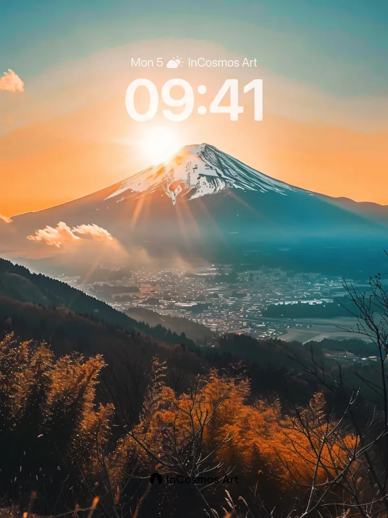 Golden Hush Wallpaper with Sun-Crowned Peak