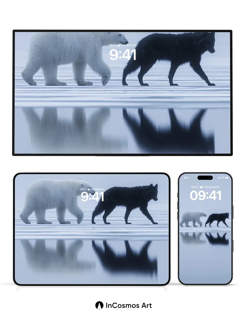 Serenity Walk Wallpaper with Reflective Ice