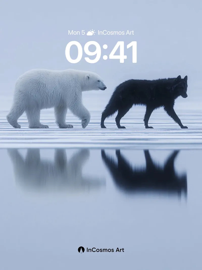 Serenity Walk Wallpaper with Reflective Ice