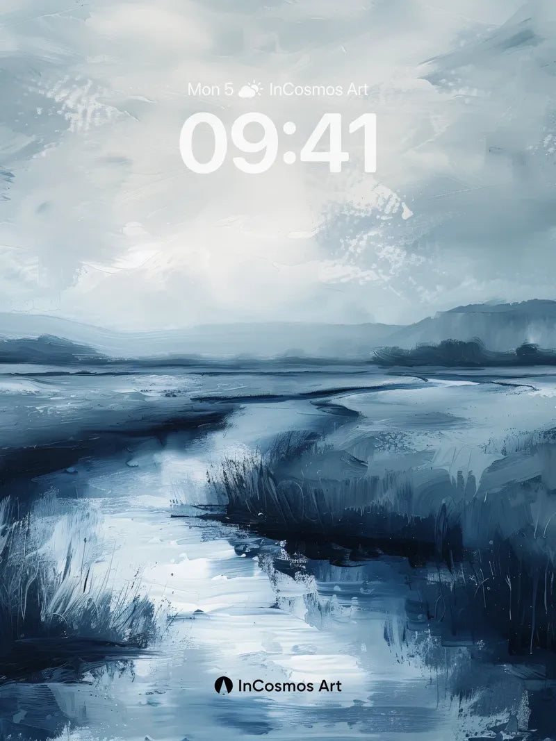 Misty Riverflow Wallpaper with Frozen Light