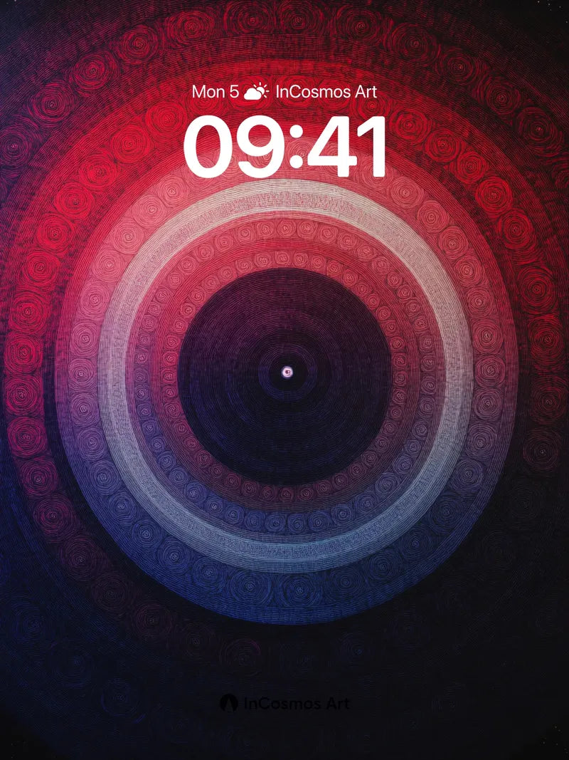 Cosmic Spiral Wallpaper with Hypnotic Rings