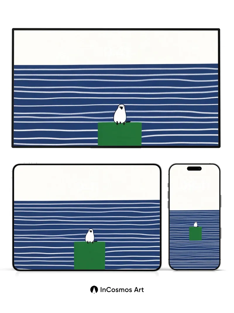 Solitary Serenity Wallpaper with Floating Island