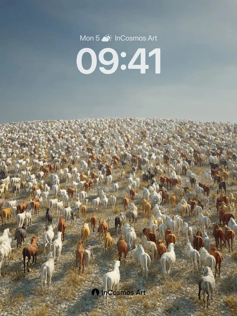 Serenity Herd Wallpaper with Infinite Horses wallpaper for iPhone, iPad & Mac