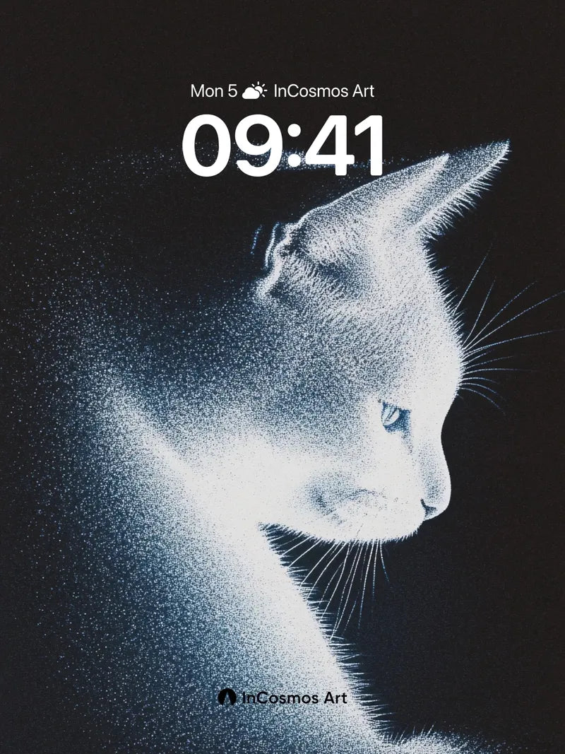 Luminous Shadow Wallpaper with Ethereal Feline