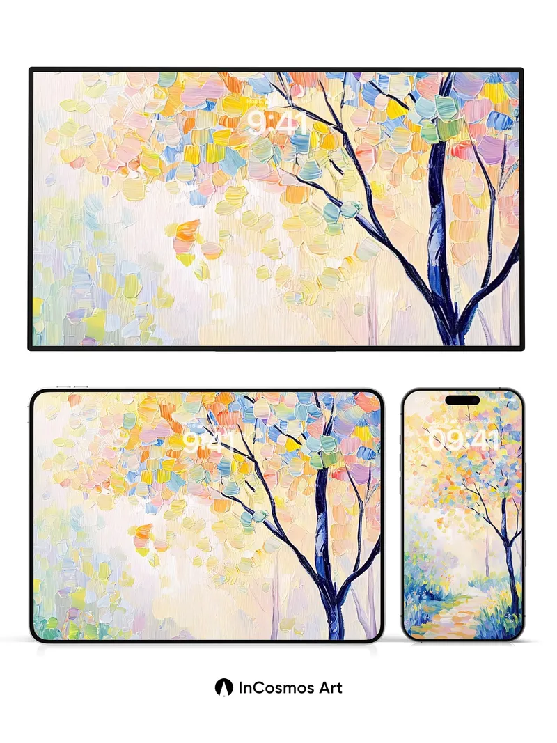 Luminous Path Wallpaper with Dappled Light