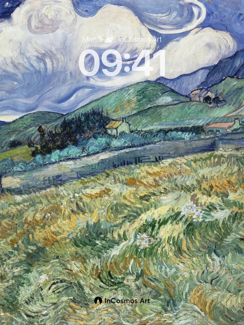 Whirlwind Field Wallpaper with Van Gogh's Touch