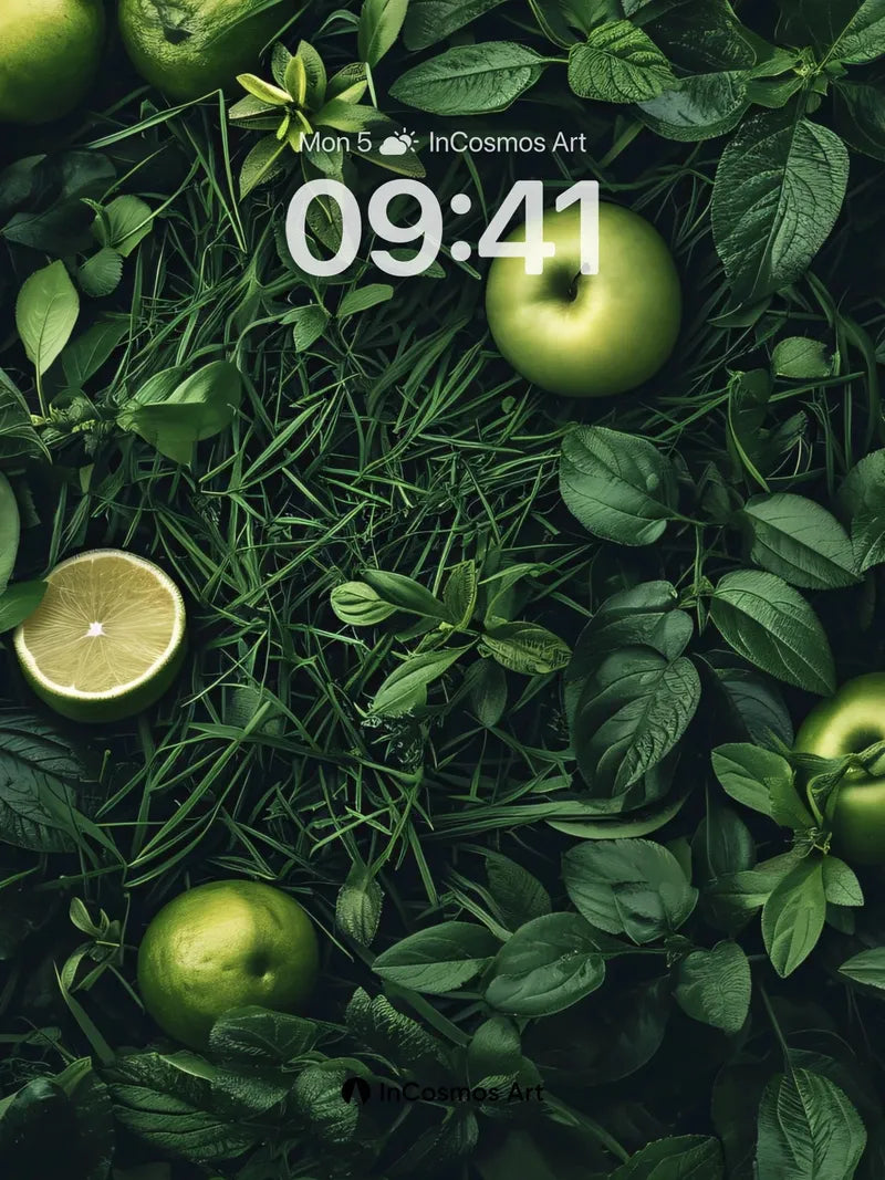 Emerald Hush Wallpaper with Hidden Citrus