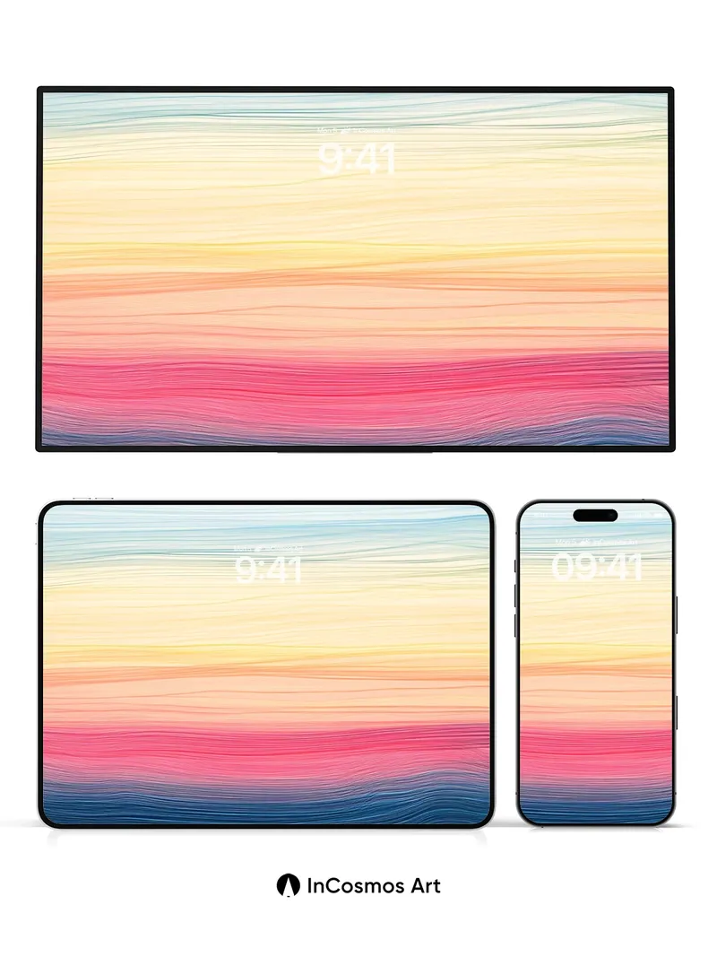 Calm Horizon Wallpaper with Liquid Light