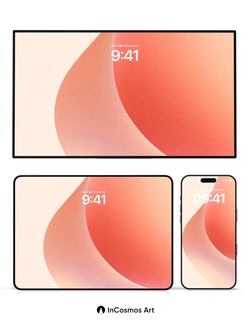 Soft Gradient Wallpaper with Floating Forms
