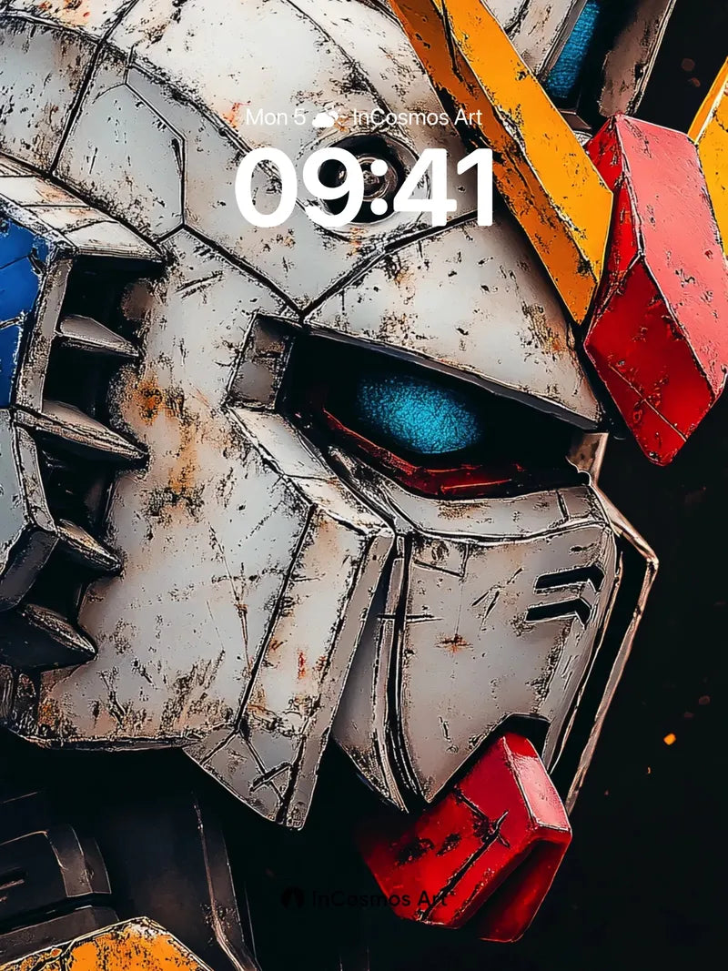 Battle-Scarred Gundam Wallpaper with Weathered Metal