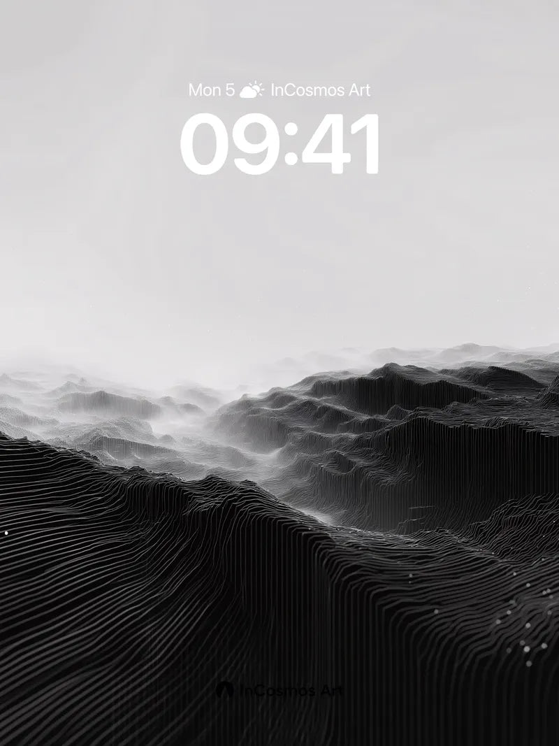 Silent Wave Wallpaper with Etched Depths