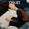 Serenity Moonlight Wallpaper with White Fox Embrace wallpaper for iPhone, iPad & Mac