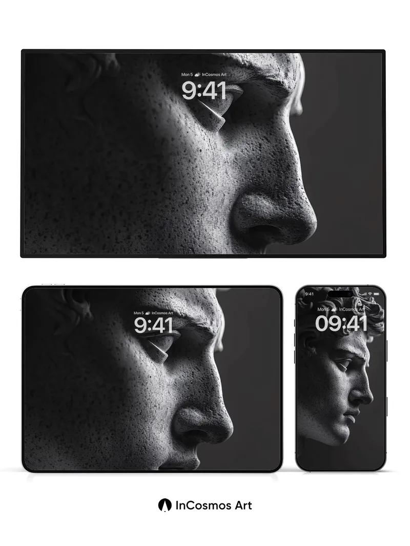 Stone Whisper Wallpaper with Carved Light