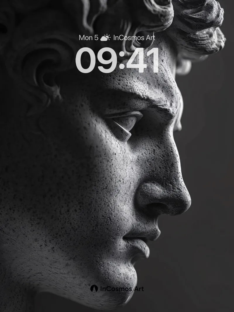 Stone Whisper Wallpaper with Carved Light