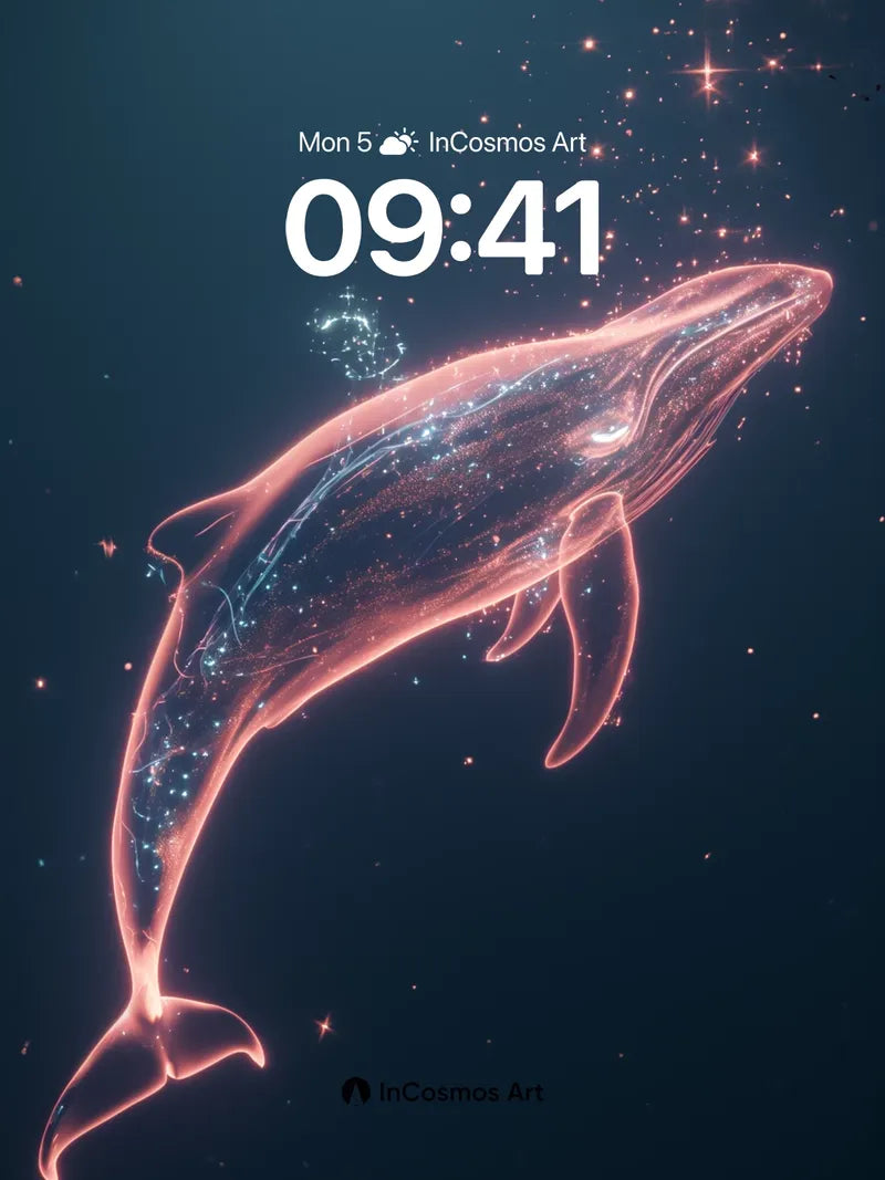 Stellar Whale Wallpaper with Cosmic Veins