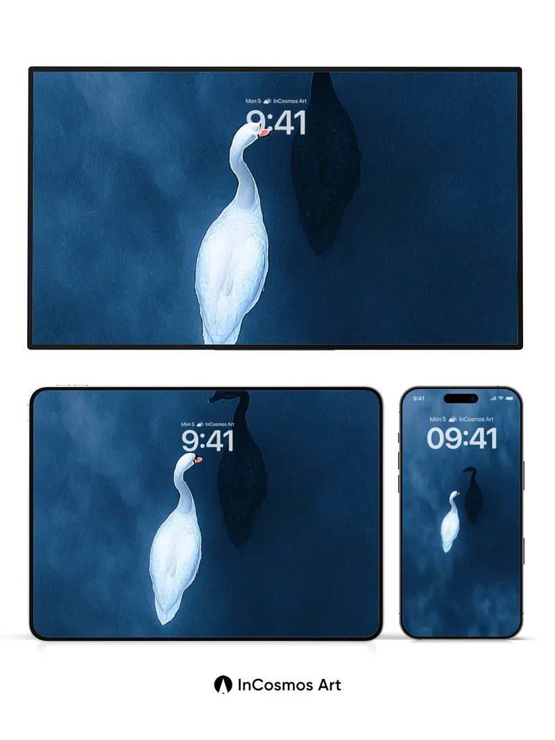 Serenity Duet Wallpaper with Midnight Contrast