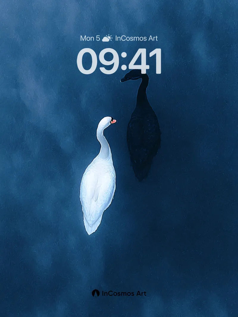 Serenity Duet Wallpaper with Midnight Contrast