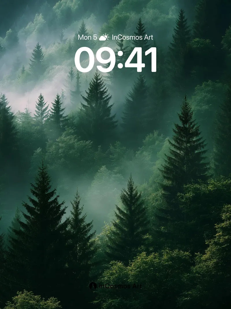 Mist-Cradled Forest Wallpaper with Whispering Pines