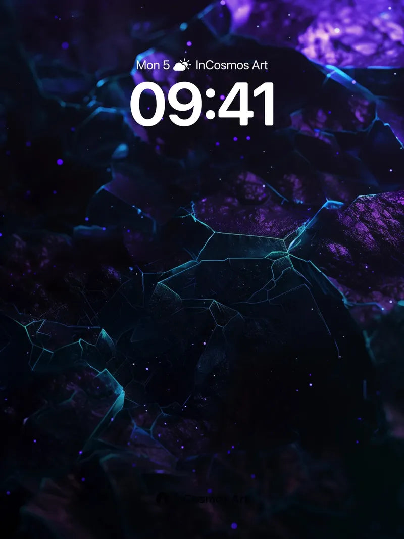 Cosmic Veil Wallpaper with Fractal Crystals