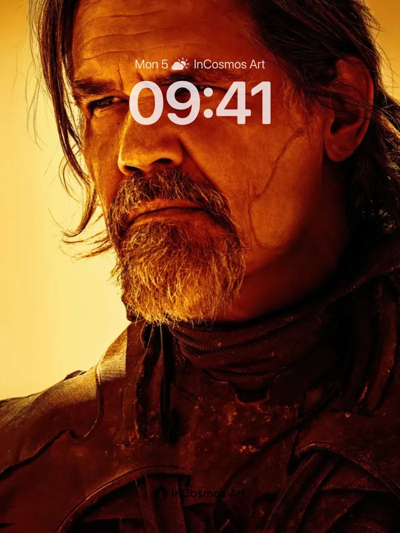 Golden Gaze Wallpaper with Warrior's Resolve