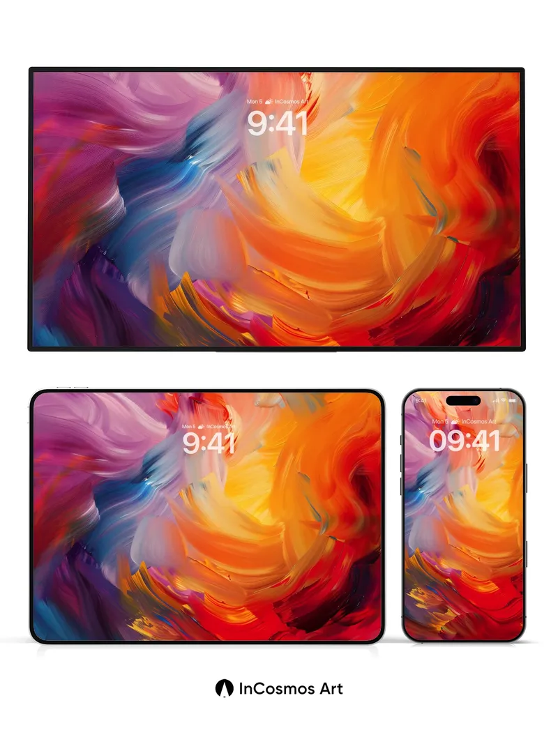 Crimson Whirlpool Wallpaper with Liquid Light