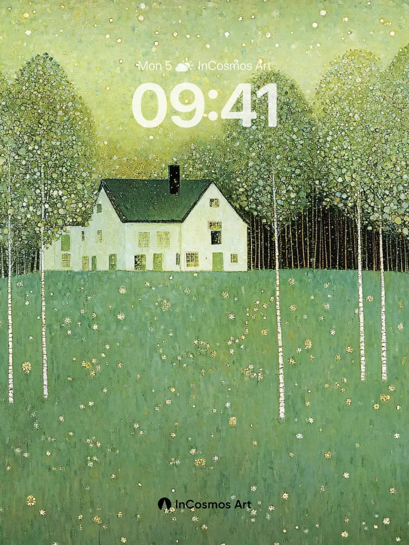 Whispering Birch Wallpaper with Moonlit Stillness