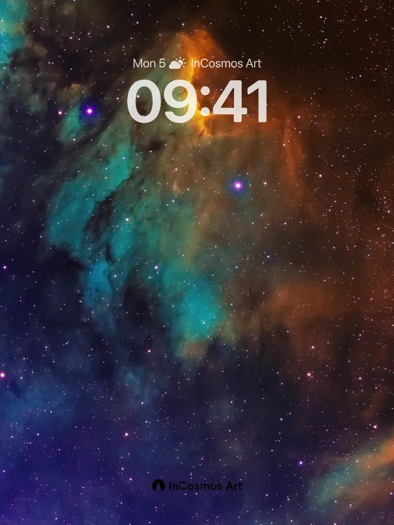 Cosmic Ember Wallpaper with Nebula Veils