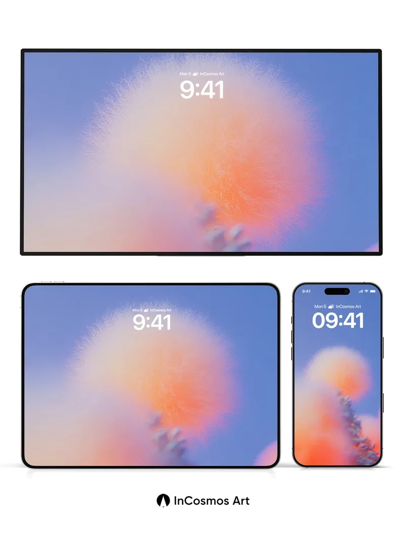 Luminous Fluff Wallpaper with Ethereal Hues