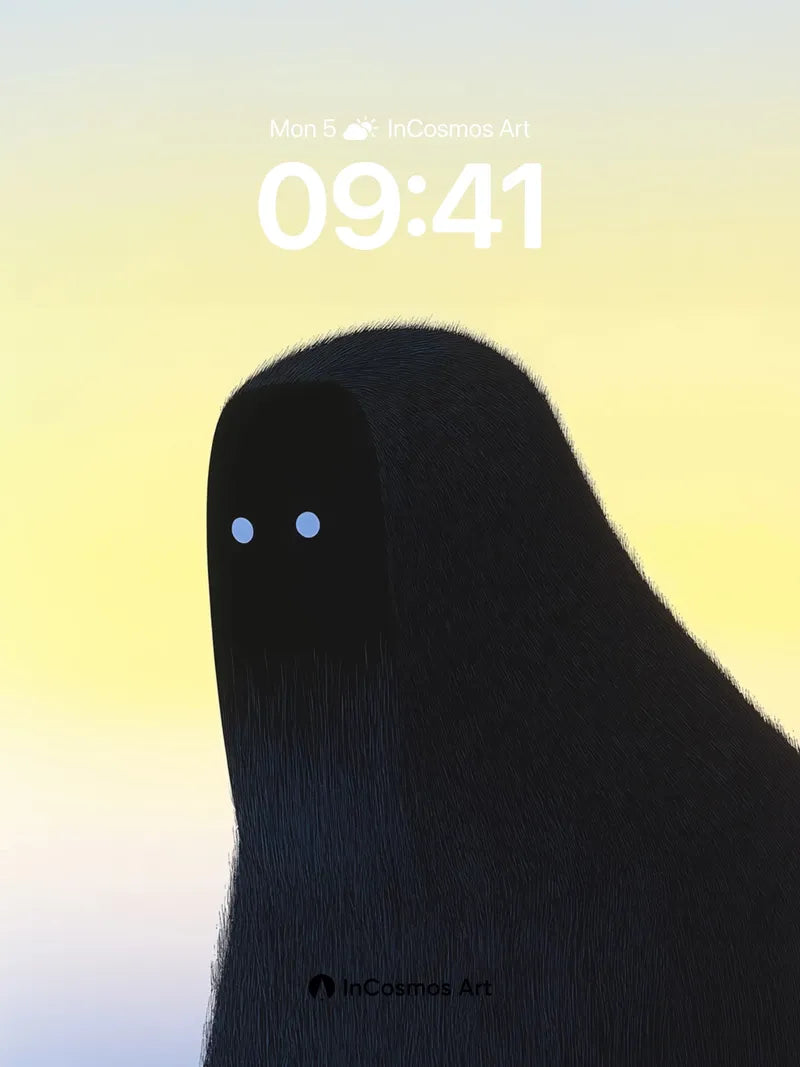 Silent Watcher Wallpaper with Glowing Eyes