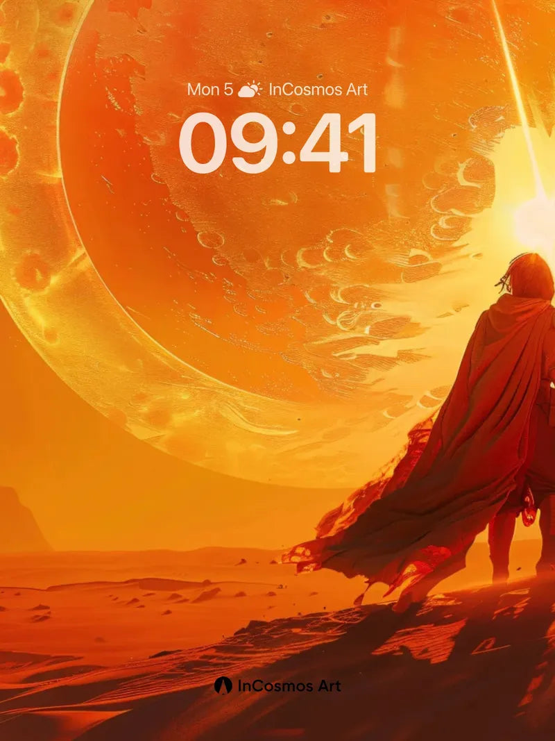 Crimson Horizon Wallpaper with Celestial Echo