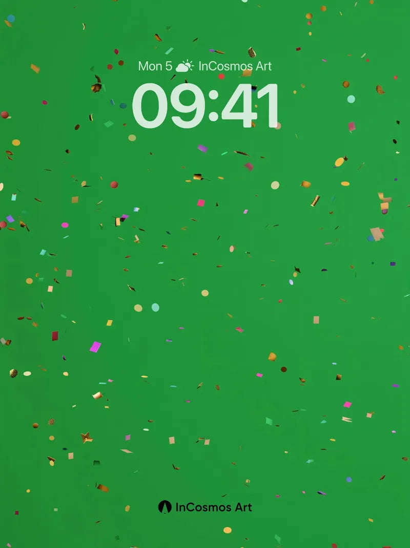 Playful Confetti Wallpaper with Floating Fragments