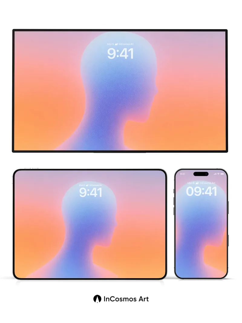 Ethereal Silhouette Wallpaper with Gradient Hues